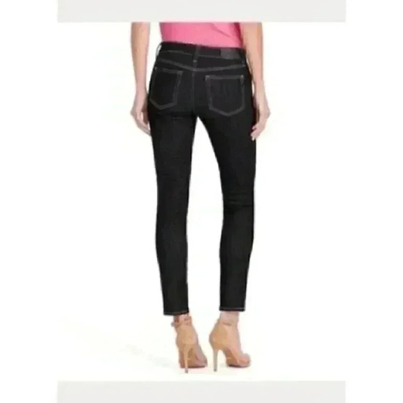 Ralph Lauren Premier Skinny Jeans Ankle Cropped Black Contrast Stitch Size 2 - Picture 2 of 15